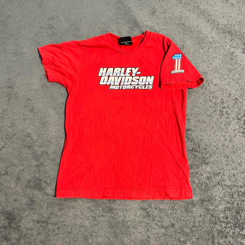 Harley-Davidson Black Hills Rapid City SD Graphic T-Shirt Red Women Small